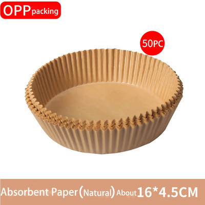 25/50 gab vienreizējās lietošanas gaisa cepšanas silikona paplāte ērtai tīrīšanai, piemērota apaļai picai grila pannas paklājiņiem gaisa cepšanas ierīces cepšanas piederumiem