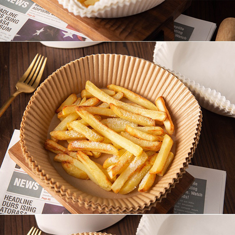 25/50 gab vienreizējās lietošanas gaisa cepšanas silikona paplāte ērtai tīrīšanai, piemērota apaļai picai grila pannas paklājiņiem gaisa cepšanas ierīces cepšanas piederumiem