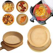 100/50 DB eldobható légsütő papír bélés 16/20 cm olajálló vízálló airfryer eldobható sütőpapír tálcák sütőpapír