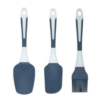 Set de 3 ustensile de bucătărie din silicon împărțit Set de unelte de copt Perie de ulei Racletă pentru cremă Spatulă Accesorii pentru copt de bucătărie