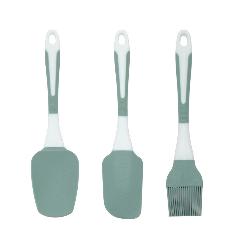 Set de 3 ustensile de bucătărie din silicon împărțit Set de unelte de copt Perie de ulei Racletă pentru cremă Spatulă Accesorii pentru copt de bucătărie