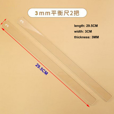 2GAB Akrila biskvīta rullīšu vadotnes Mīklas sloksņu mērīšanai Biezuma līdzsvara lineāls Cepumu gludāks virtuves piederumi
