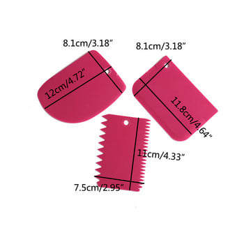 3 τμχ/Σετ Σπάτουλα ζαχαροπλαστικής Πλαστική κοπή ζύμης ζαχαροπλαστικής Εργαλεία ψησίματος ζαχαροπλαστικής Σπάτουλα ξύστρα ζύμης για διακόσμηση κέικ