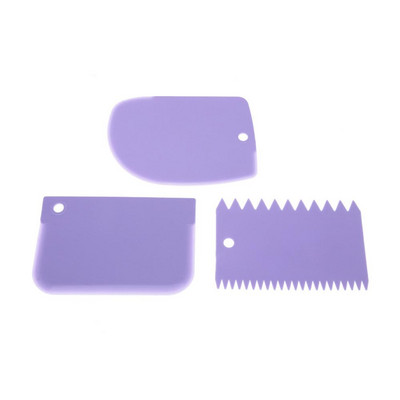 3 gab./komplekts Konditorejas lāpstiņa Plastmasas konditorejas izstrādājumu mīklas griezējs cepšanai konditorejas izstrādājumi Mīklas skrāpja lāpstiņa kūkas dekorēšanai