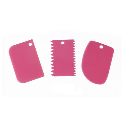 3 gab./komplekts Konditorejas lāpstiņa Plastmasas konditorejas izstrādājumu mīklas griezējs cepšanai konditorejas izstrādājumi Mīklas skrāpja lāpstiņa kūkas dekorēšanai