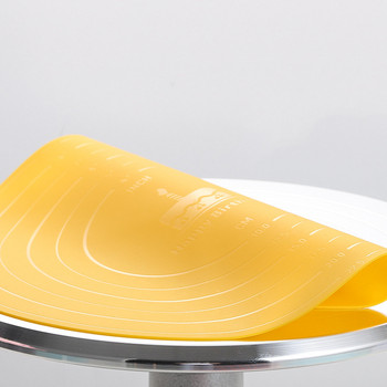 Кръгла въртяща се маса за сладкиши Силиконова подложка за разточване на тесто Незалепваща подложка за печене Кухня Нехлъзгаща се юфка Инструменти за готвене с кнедли