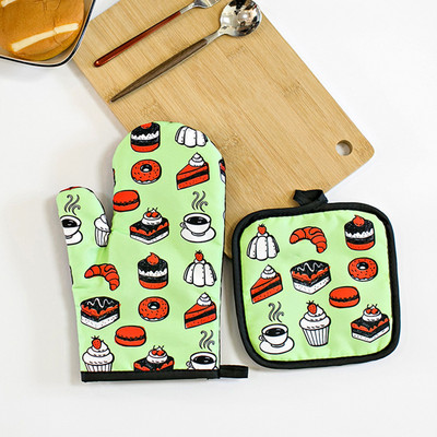 Saldais deserts virtuves cepeškrāsns cimdu spilventiņš Cupcakes mikroviļņu krāsns pretkarstuma izolācijas paklājiņš BBQ virtuļu cepšanas rīki aksesuāri dekori