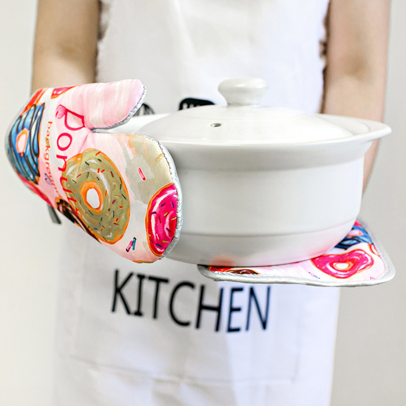 Saldais deserts virtuves cepeškrāsns cimdu spilventiņš Cupcakes mikroviļņu krāsns pretkarstuma izolācijas paklājiņš BBQ virtuļu cepšanas rīki aksesuāri dekori