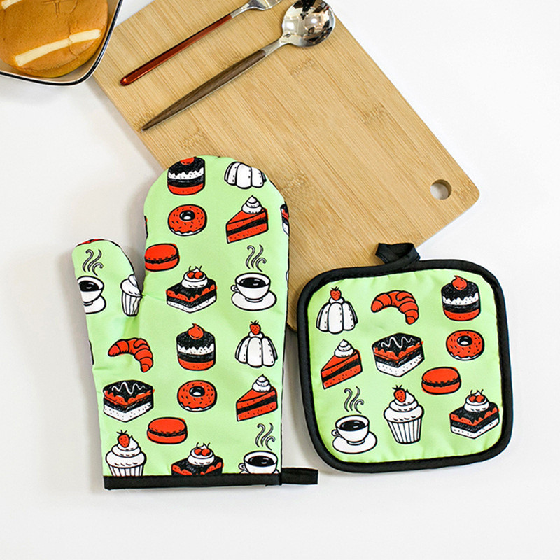 Saldais deserts virtuves cepeškrāsns cimdu spilventiņš Cupcakes mikroviļņu krāsns pretkarstuma izolācijas paklājiņš BBQ virtuļu cepšanas rīki aksesuāri dekori
