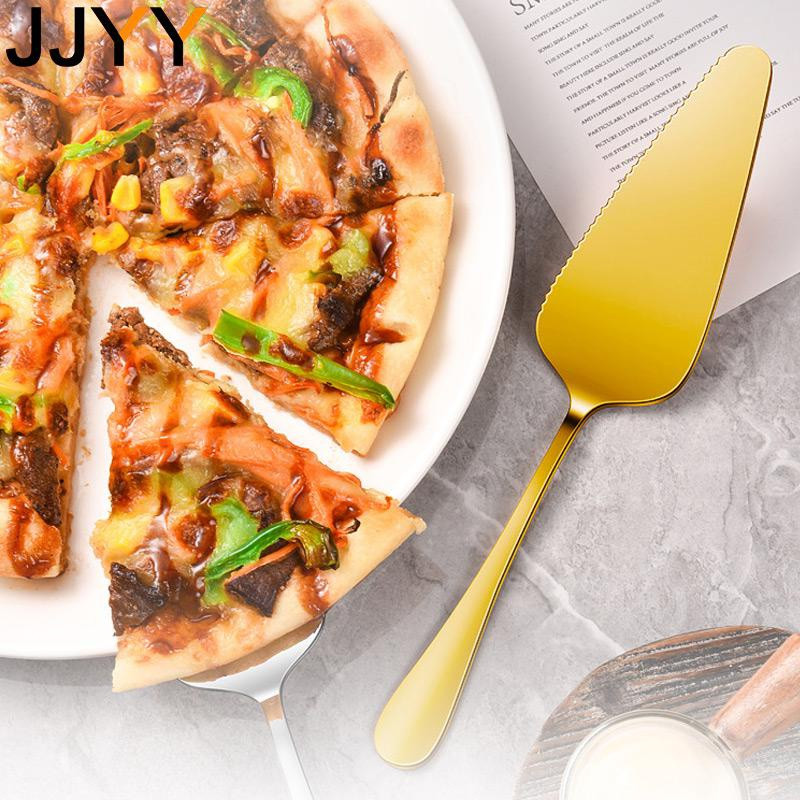 JJYY színes rozsdamentes acél fogazott szélű torta szerver pengevágó pite pizzalapát torta vajas krém spatula sütőeszköz