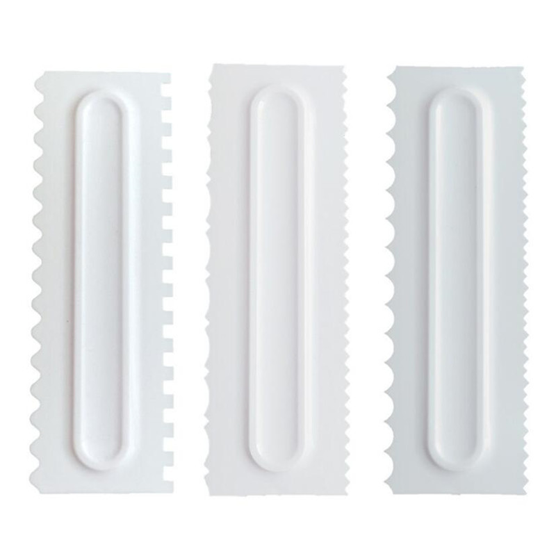 Tortų dekoravimo šukos Tortų gremžtuvas Sklandesnis kremas Tešlos dekoravimo glajų šukos Fondant mentelės Kepimo tešlos įrankiai