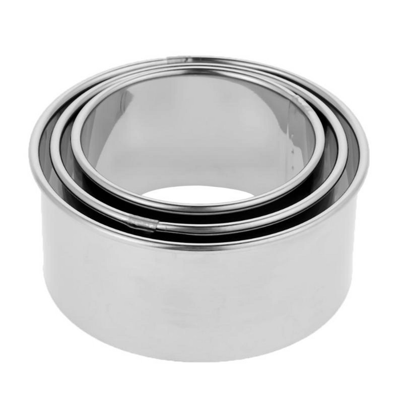 3 gab. Nerūsējošā tērauda apaļie pelmeņi Ietinēji Veidņu komplekts Griezējs Veidotāja Rīki Apaļi Cepumu Konditorejas Ietinējs Mīklas griešanas rīks