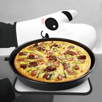 Γάντια κουζίνας Panda Bear Kawaii Heat Resist Grill Air Fryer Θήκη κατσαρόλας με γάντια Σετ γάντια φούρνου μικροκυμάτων