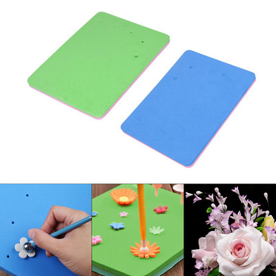 Подложка от пяна за пандишпанови торти 5 дупки Квадратна захар Flipping Flower Modeling Paste Fondant Mat Sugarcraft Cake Decoration Инструменти за печене