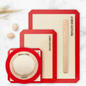 Sarkans silikona mīcīšanas paliktnis, neslīdošs mīklas velmēšanas paklājiņš, cepumu maize pica cepšanai, nepiedegošs kūku statīvs cepeškrāsns konditorejas izstrādājumu cepšanai