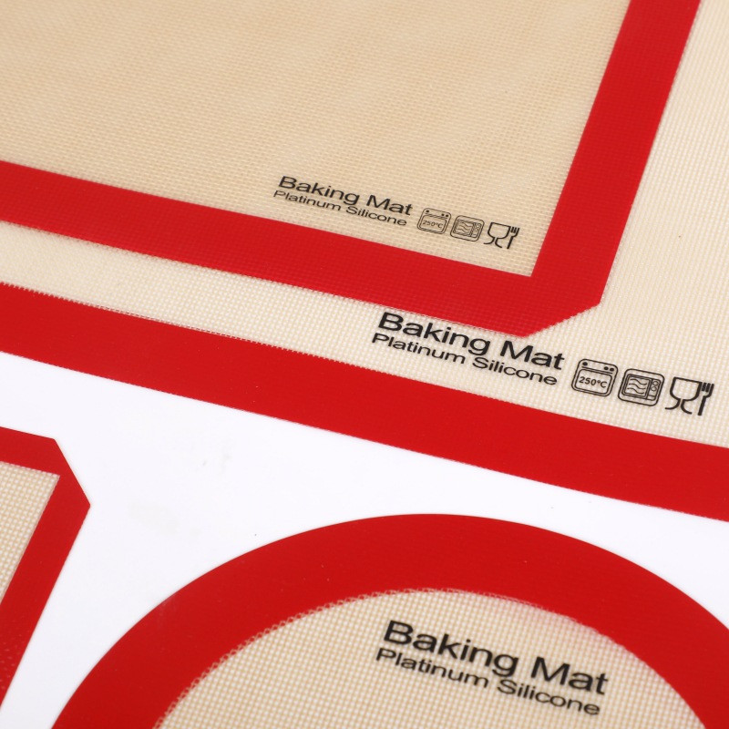Sarkans silikona mīcīšanas paliktnis, neslīdošs mīklas velmēšanas paklājiņš, cepumu maize pica cepšanai, nepiedegošs kūku statīvs cepeškrāsns konditorejas izstrādājumu cepšanai