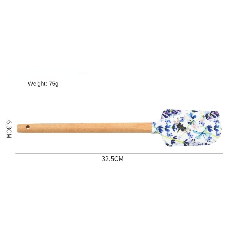Ziedputnu svītraina silikona lāpstiņa Creative Pattern Krēmveida kūkas skrāpis Virtuves kūkas konditorejas izstrādājumu dekorēšanas rīki Cepšanas piederumi