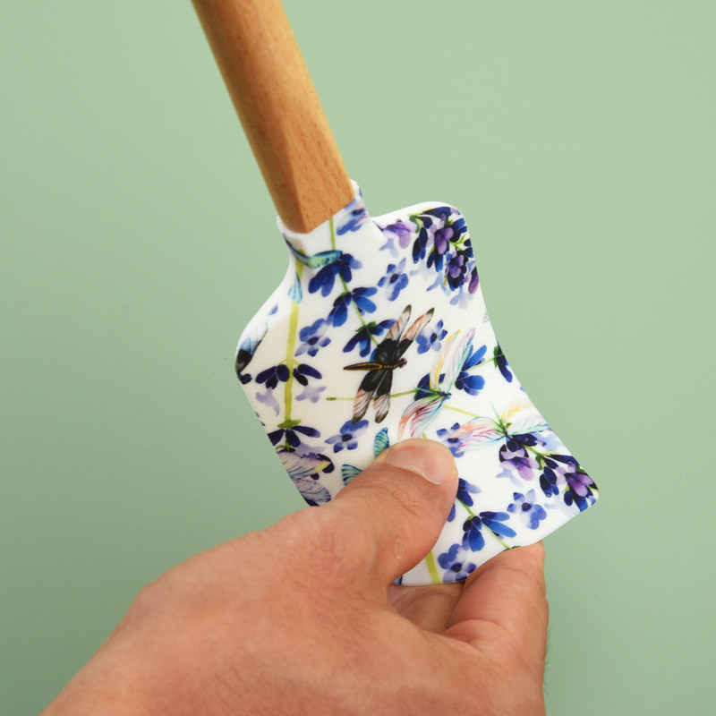 Ziedputnu svītraina silikona lāpstiņa Creative Pattern Krēmveida kūkas skrāpis Virtuves kūkas konditorejas izstrādājumu dekorēšanas rīki Cepšanas piederumi