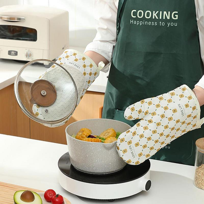 Cepeškrāsns dūraiņi Kokvilnas cepeškrāsns cimdi Karstumizturīgi Vienkārša piekarināmu podiņu turētāju dūraiņi gatavošanai Cepšanai BBQ Mikroviļņu krāsns Universāls