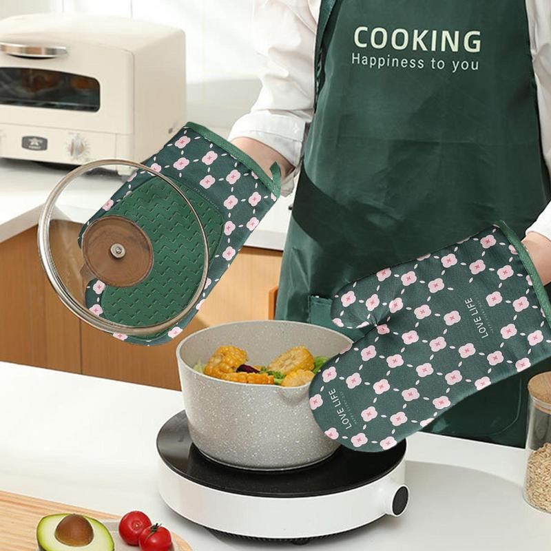 Cepeškrāsns dūraiņi Kokvilnas cepeškrāsns cimdi Karstumizturīgi Vienkārša piekarināmu podiņu turētāju dūraiņi gatavošanai Cepšanai BBQ Mikroviļņu krāsns Universāls