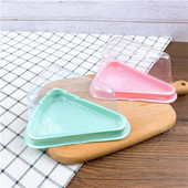 50gab 6/8 collu trīsstūris melns zaļš rozā plastmasas caurspīdīgs iepakojuma kastīte uzpūtenis kūku dēlis vienreizējās lietošanas deserta dzimšanas dienas Kawaii instrumenti