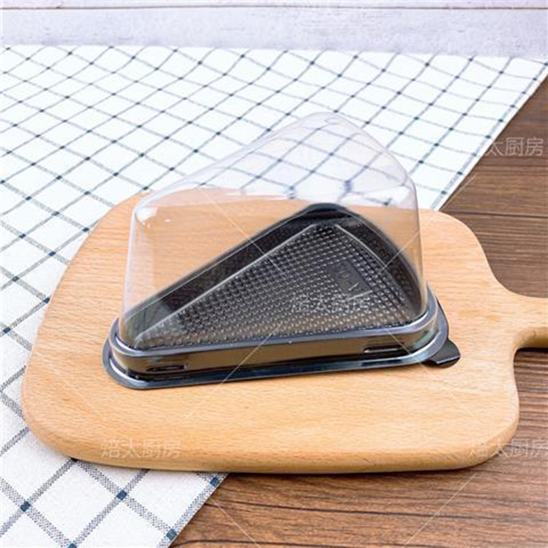 50gab 6/8 collu trīsstūris melns zaļš rozā plastmasas caurspīdīgs iepakojuma kastīte uzpūtenis kūku dēlis vienreizējās lietošanas deserta dzimšanas dienas Kawaii instrumenti