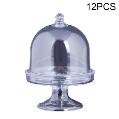 12 gab Mini kūku displeja statīvs Cupcake kastes kupola vāks mafins olu dzeltenuma deserts, caurspīdīgs, individuāls turētājs, iepakojums kāzu ballīšu rekvizīti