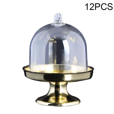 12 gab Mini kūku displeja statīvs Cupcake kastes kupola vāks mafins olu dzeltenuma deserts, caurspīdīgs, individuāls turētājs, iepakojums kāzu ballīšu rekvizīti