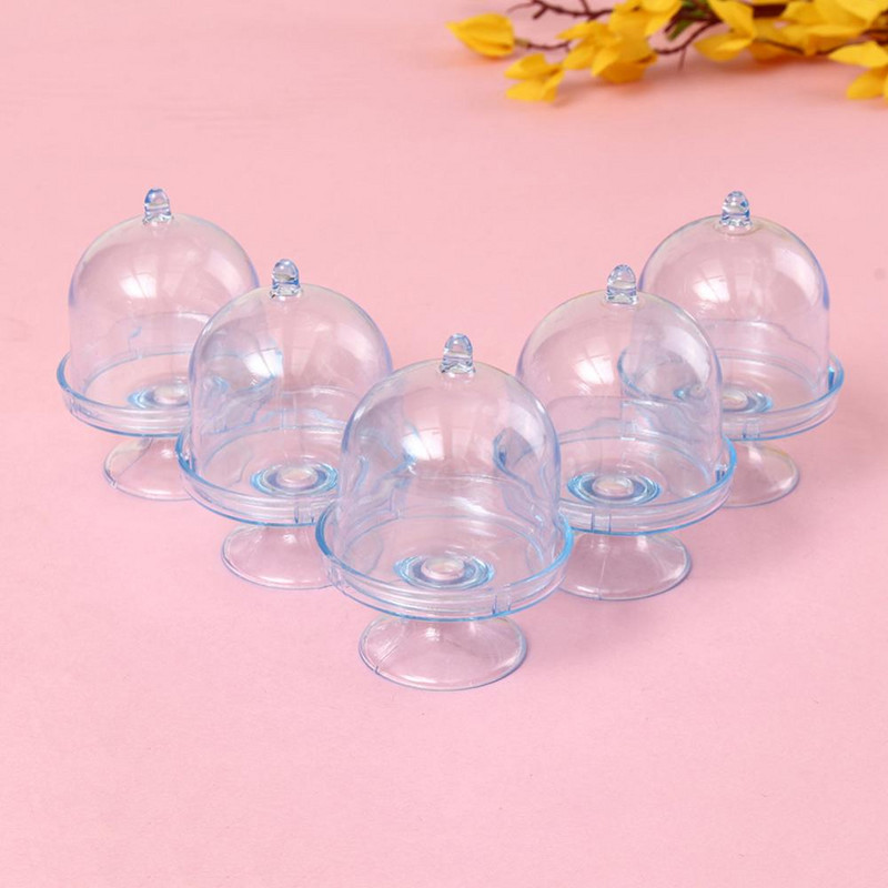 12 gab Mini kūku displeja statīvs Cupcake kastes kupola vāks mafins olu dzeltenuma deserts, caurspīdīgs, individuāls turētājs, iepakojums kāzu ballīšu rekvizīti