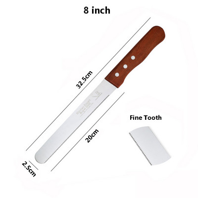 8 collu nerūsējošā tērauda maizes nazis zobains nazis koka rokturis augļu nazis maizes grauzdiņš griezējs kūkas nazis lāpstiņa cepšanas rīki
