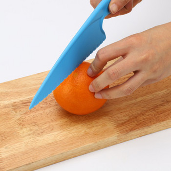 Нож за торта Кухня Безопасно готвене Детски ножове за тренировки Пластмасови назъбени печене Хляб Детски нож Зеленчукова салата
