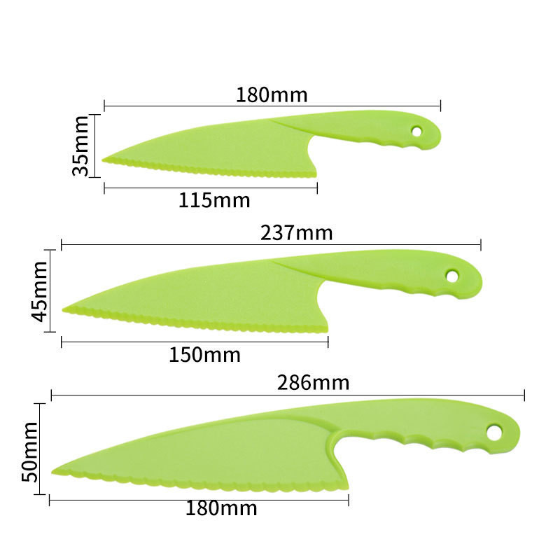 Tortas Peilis Virtuvė Sauga Maisto gaminimas Vaikai Praktikuojantys Peiliai Plastikiniai dantyta kepimo duona vaikams Peilis Daržovių salotos
