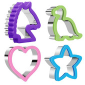 2 gab. Sviestmaižu griezējs bērniem Dzīvnieku dinozauru zvaigzne sirds formas nerūsējošā tērauda maizes veidne metāla cepumu griezēji cepumu veidne