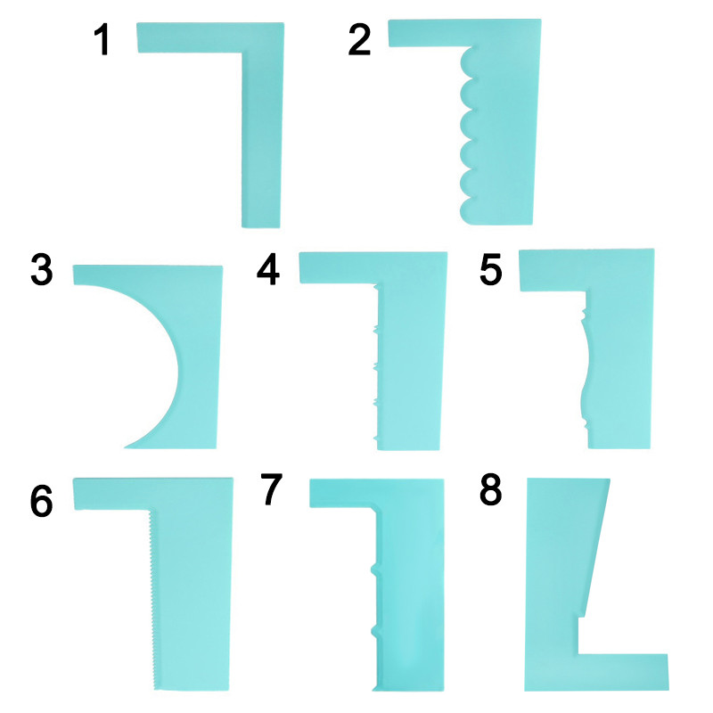 Modellező Simább Polírozó Tortakaparó Penge Tésztalapátok Tészta-jegesedés fésűkészlet Sütőeszközök süteményekhez Barkácsformák sütéshez