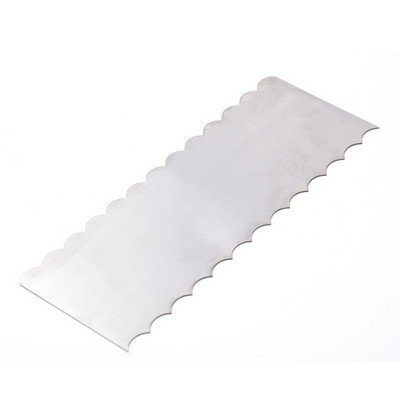 304 nerūsējošā tērauda kūku skrāpis divpusējas rakstainas malas mīklas ķemme Gludākas kūkas dekorēšanas rīki putu sviesta krēmam