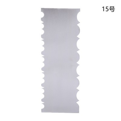 304 nerūsējošā tērauda kūku skrāpis divpusējas rakstainas malas mīklas ķemme Gludākas kūkas dekorēšanas rīki putu sviesta krēmam