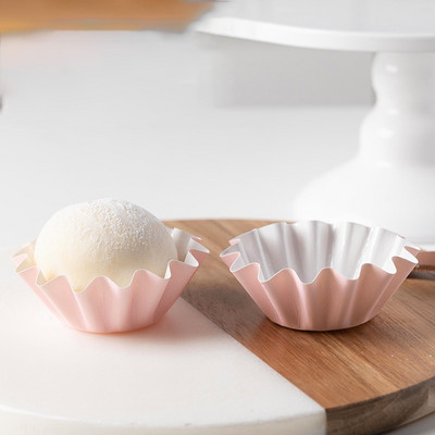 50gab Kēksiņu kūkas cepšanas veidņu kūkas taukiem necaurlaidīgs ieliktnis Makarons mafinu kūkas krūzes sniega mafinu papīra paplātes kūkas dekorēšanas rīki