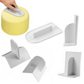 Unelte de lustruit mai netezit pentru prăjituri din plastic, pentru decorare plată, spatule pentru fondant, perie pentru prăjituri, instrumente de coacere, bricolaj, accesorii de bucătărie