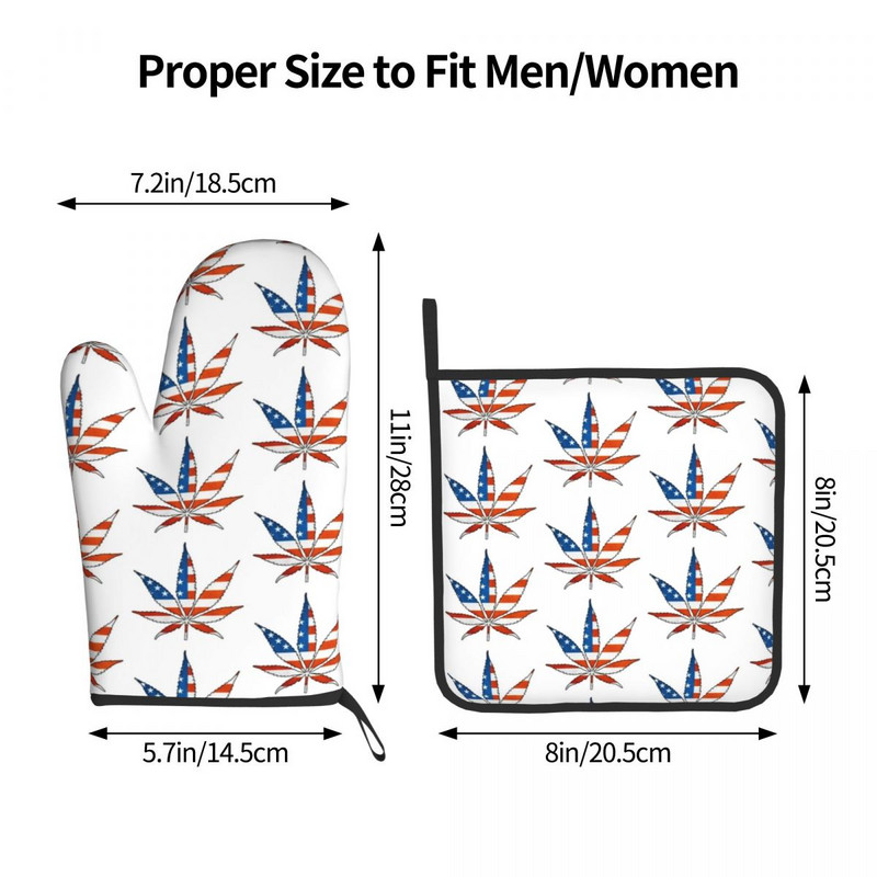 Amerikas karoga virtuves cimdu lapu izolācija, karstā cepeškrāsns bļoda, dūraiņa pods, turētājs bārbekjū dūraiņu komplekts