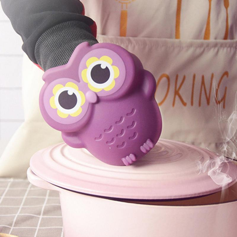 Bagoly forrázásgátló kesztyű csíptető rajzfilm szilikon hőálló kézi kapocs csúszásmentes sütés mikrohullámú sütő kesztyűcsipesz konyhai kiegészítők