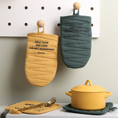 1 gab. Sabiezināti mikroviļņu cepeškrāsns dūraiņi Pretpiedeguma karstumizturīgi kokvilnas cimdi virtuves cepeškrāsns cepšanai gatavošanai karstumizturīgi cimdi