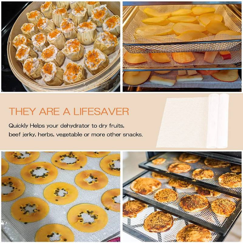 Silikoniniai džiovinimo lakštai, daugkartinio naudojimo garų kilimėlis, nepridegantis maistinių vaisių dehidratoriaus kilimėlių tinklinis dehidratoriaus padėklas