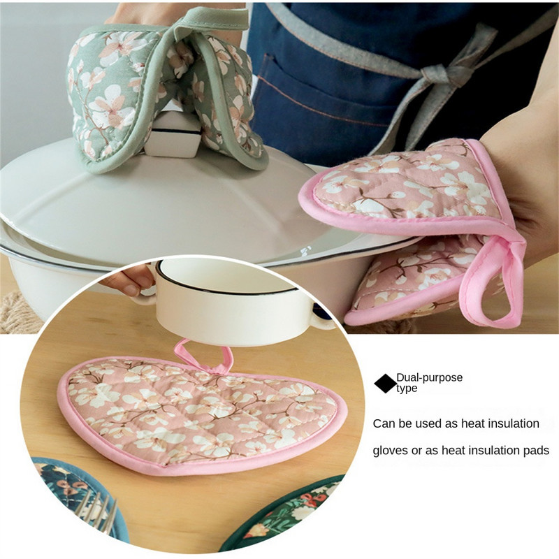 Japāņu stila applaucēšanās necaurlaidīgi cimdi Kokvilnas audums ar sudraba pārklājumu audums izolēti cimdi Biezi izturīgi cimdi Daudzkrāsaini cepšanas trauki