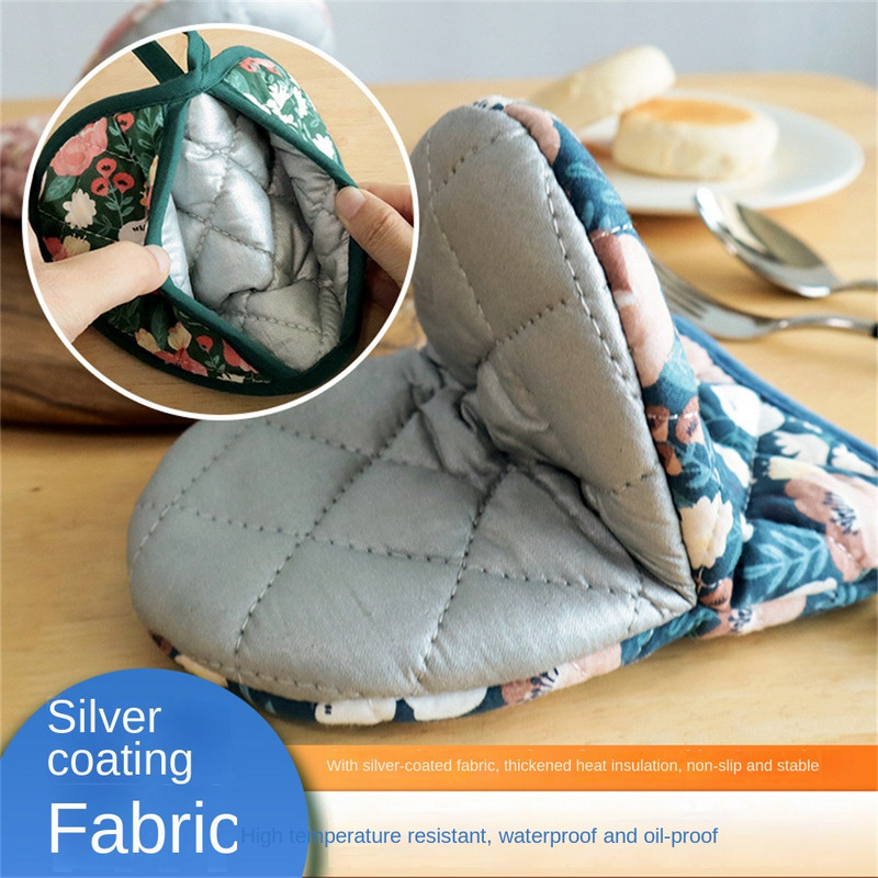 Japāņu stila applaucēšanās necaurlaidīgi cimdi Kokvilnas audums ar sudraba pārklājumu audums izolēti cimdi Biezi izturīgi cimdi Daudzkrāsaini cepšanas trauki