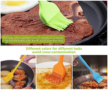 Silicone Basting Pastry Brush - Cooking Brush for Oil Sauce Butter Marinades, Food Brushes for BBQ Grill Kitchen Baking
