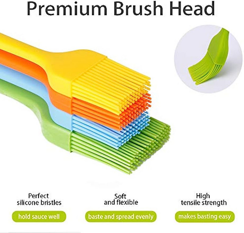 Silikona birstīte konditorejas izstrādājumiem - gatavošanas ota eļļas mērces sviesta marinādēm, pārtikas otiņas BBQ grila virtuves cepšanai