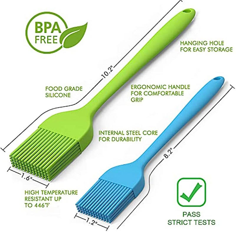 Silikona birstīte konditorejas izstrādājumiem - gatavošanas ota eļļas mērces sviesta marinādēm, pārtikas otiņas BBQ grila virtuves cepšanai