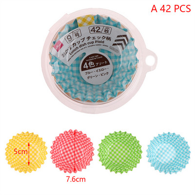 Japāņu stila 15-42gab Eļļas necaurlaidīga papīra kūkas krūze Cupcake ieliktņi Desertu cepšana Cupcake veidņu mafinu futrāļi Bento Mat kūku rīki