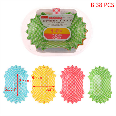 Japāņu stila 15-42gab Eļļas necaurlaidīga papīra kūkas krūze Cupcake ieliktņi Desertu cepšana Cupcake veidņu mafinu futrāļi Bento Mat kūku rīki