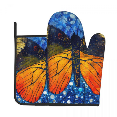 Vintage tauriņi Darkacademia dūraiņi Hot Pad butterfly Hot Oven Bowl Virtuves cimdi Grils Fryer Karstumizturīgs cepeškrāsns dūraiņu komplekts